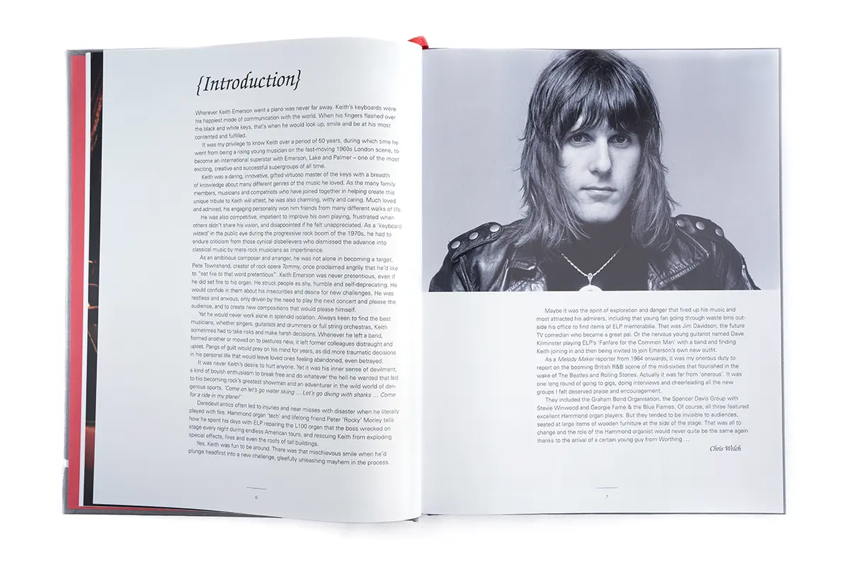 Spread from Keith Emerson: The Official Illustrated History by Chris Welch, published by Rocket 88