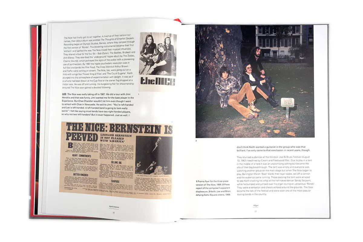 Spread from Keith Emerson: The Official Illustrated History by Chris Welch, published by Rocket 88