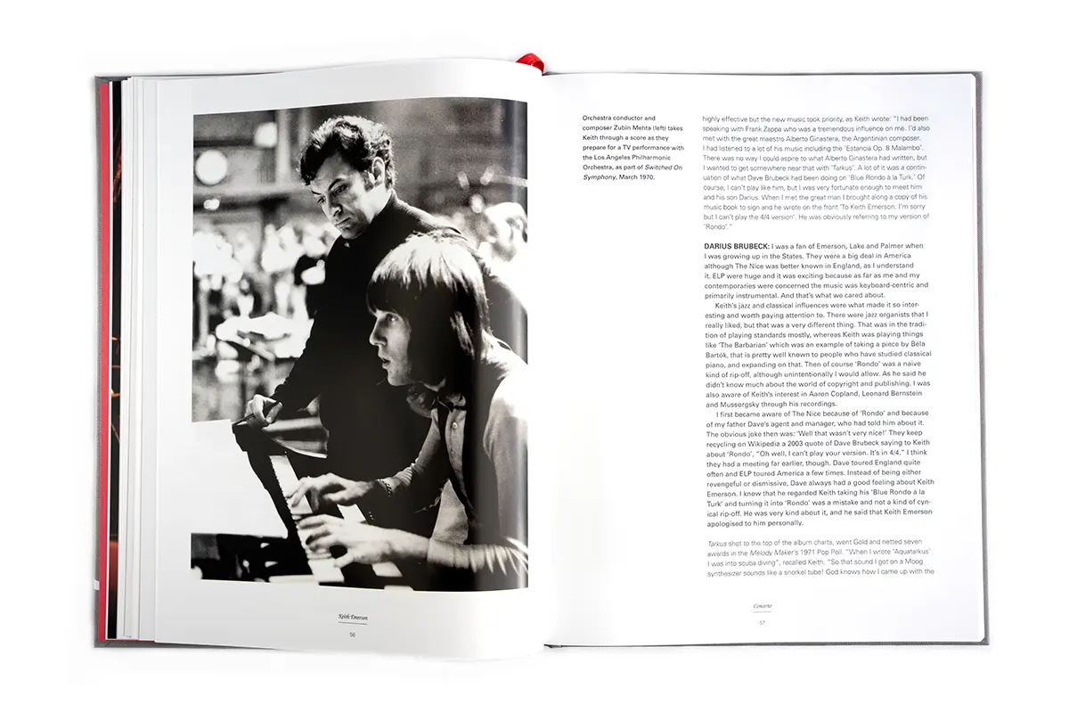 Spread from Keith Emerson: The Official Illustrated History by Chris Welch, published by Rocket 88