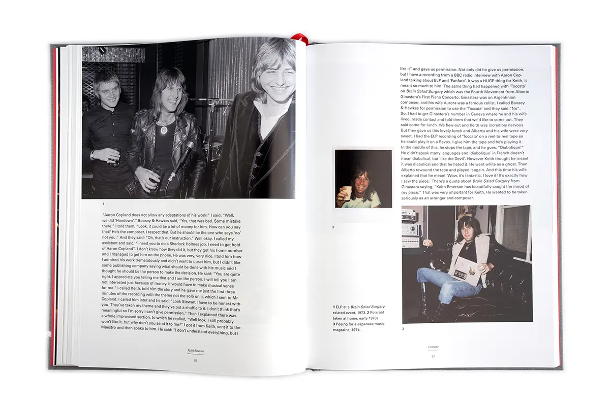 Spread from Keith Emerson: The Official Illustrated History by Chris Welch, published by Rocket 88